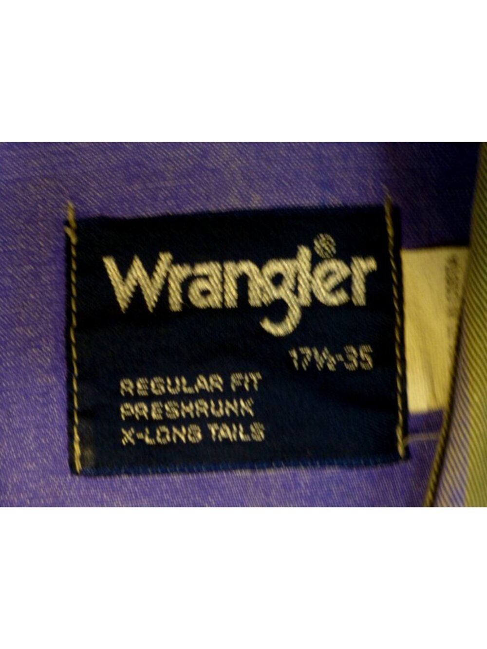 VTG 90s Wrangler Brushpopper Shirt Men 17.5 Wide Stripe Western Rodeo Cowboy Lon - Picture 4 of 10